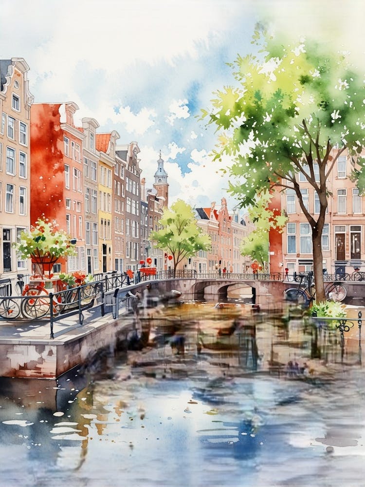 Watercolor Of Amsterdam