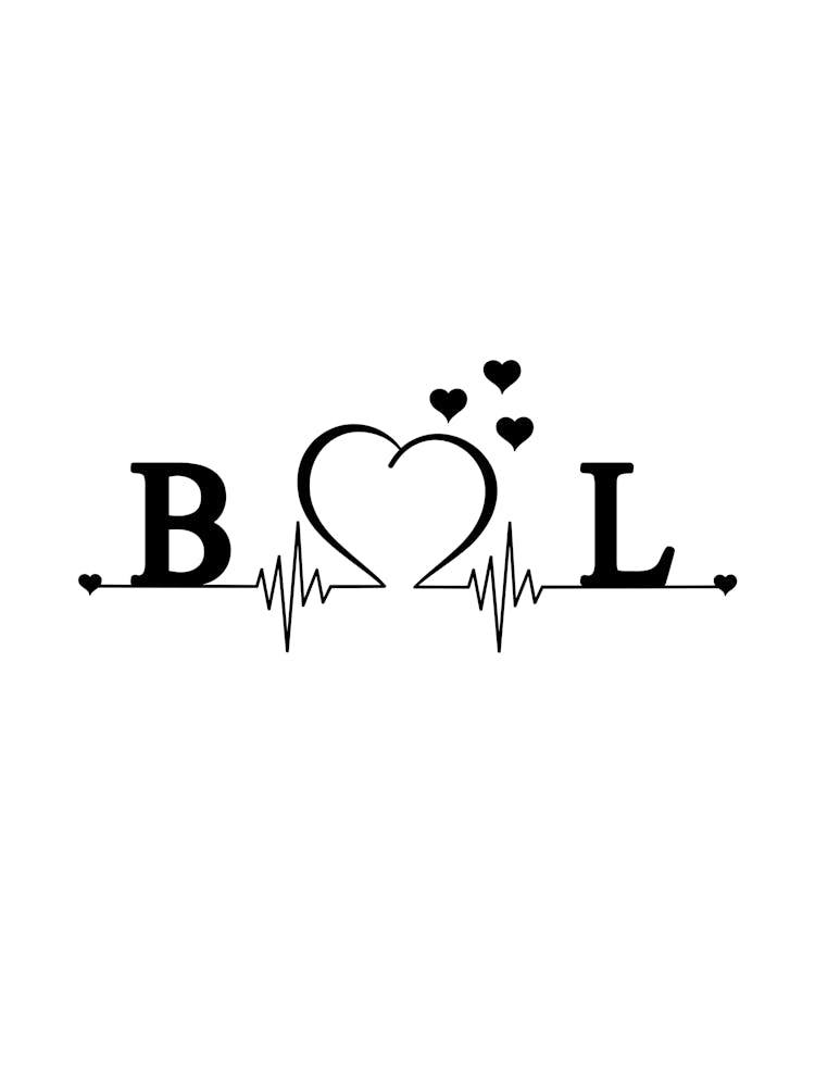 Personalisiertes Paar-Namen-Anfangsbuchstabe B Und L Monogramm