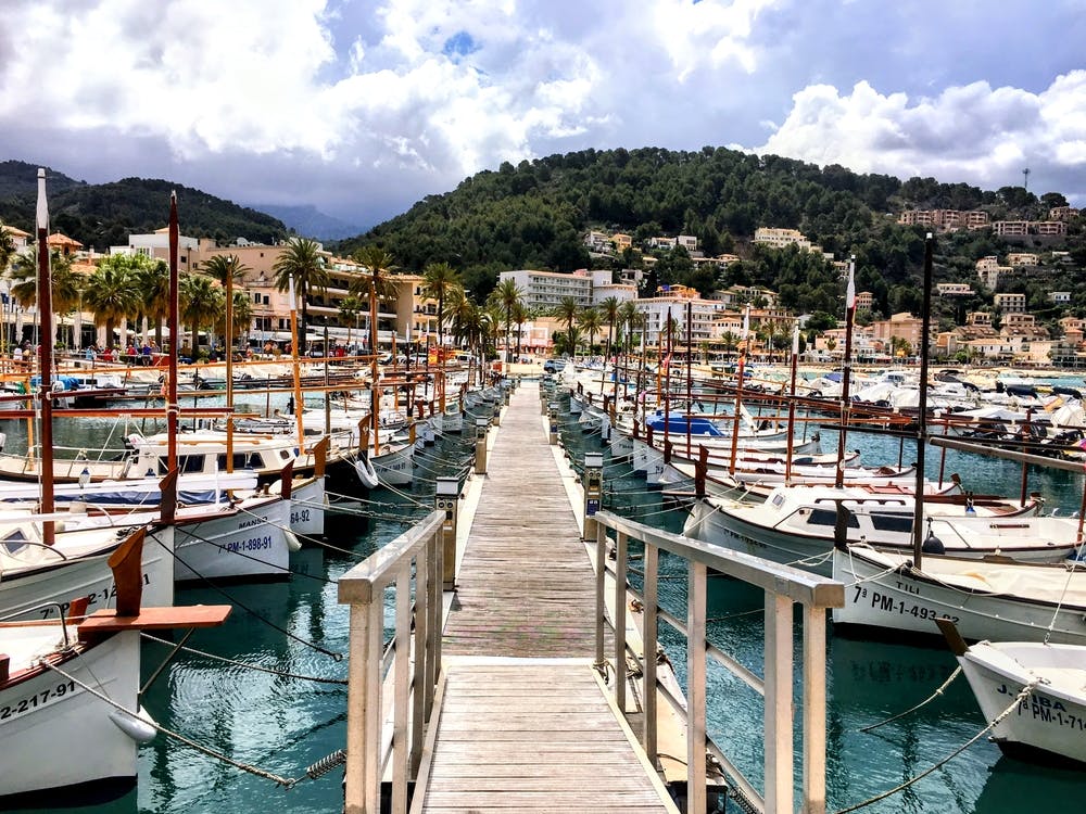 Marina And Hills In Mallorca (Spain Series)