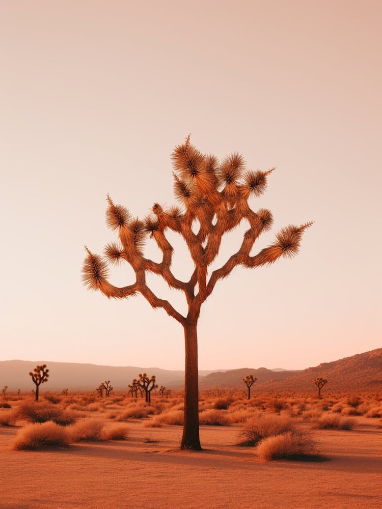 Photograph Of A Joshua Tree At Dawn In Desert 1