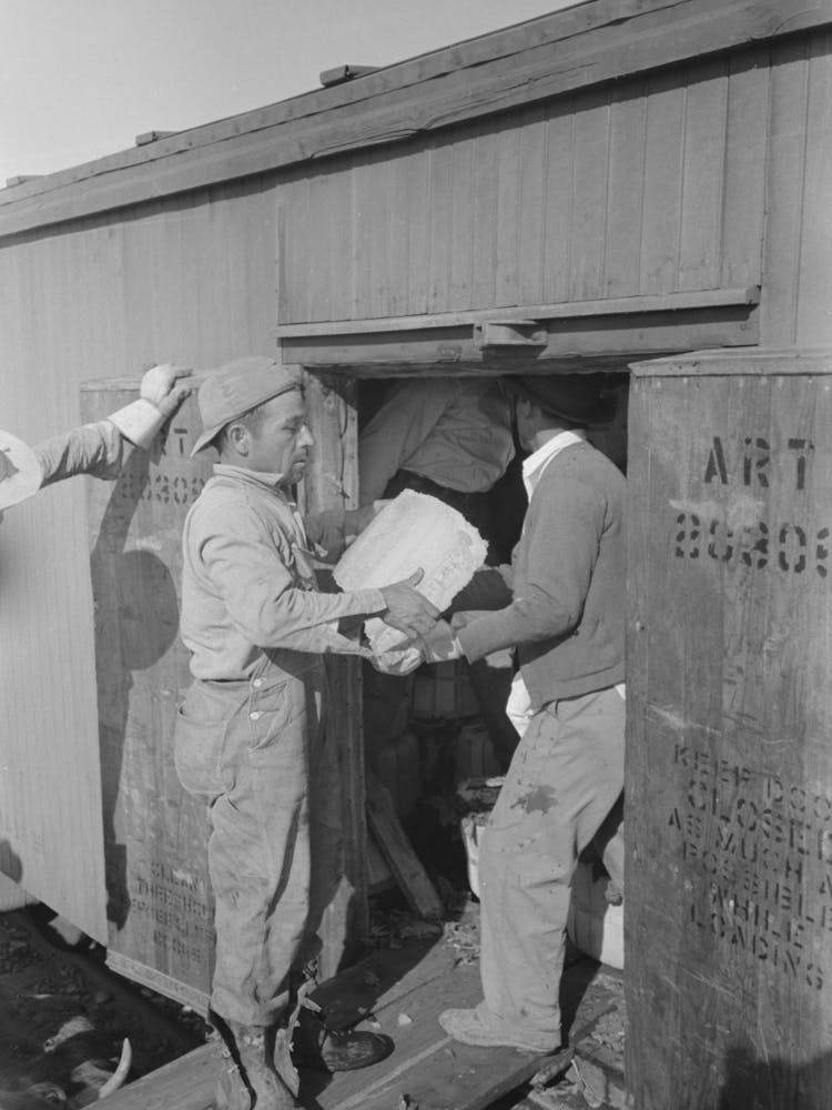 Untitled Photo, Possibly Related To Icing Refrigerator Car, La Pryor, Texas By Russell Lee