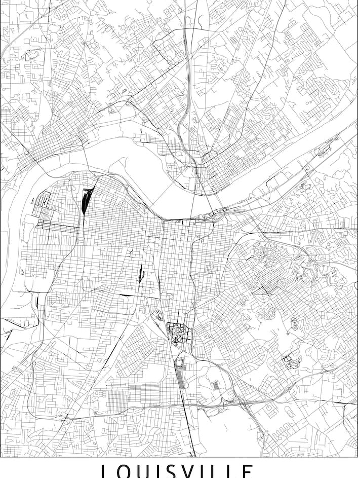 Louisville White Map