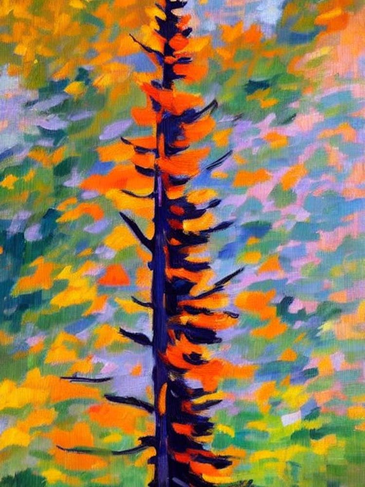 Western Larch tree Abstract Block Colour