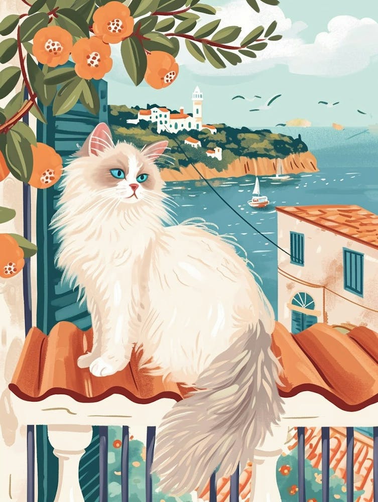 Ragdoll Cat Storybook Illustration 4