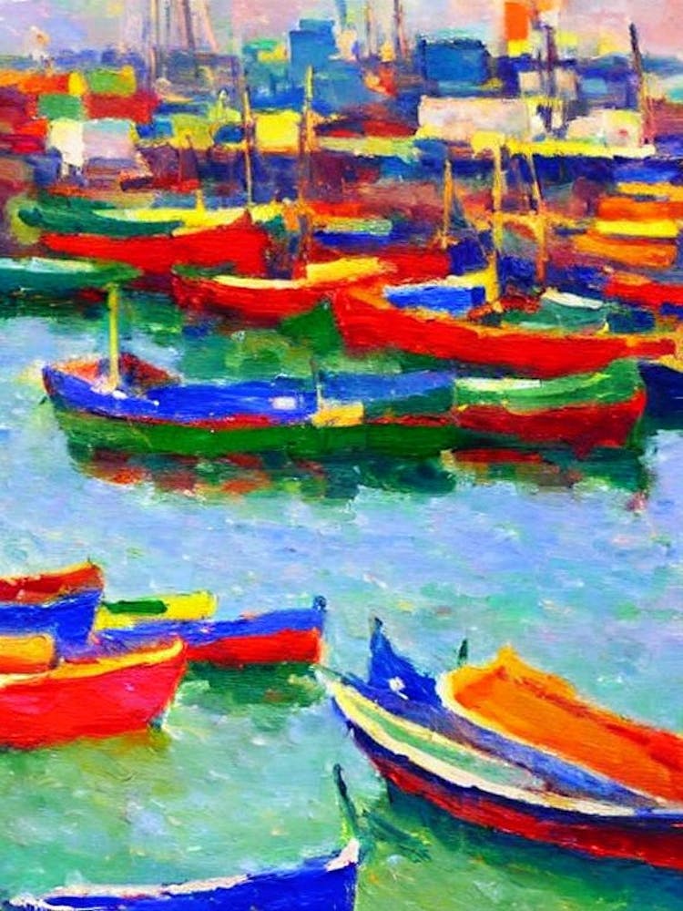 Port Of Dhaka Bangladesh Brushwork Painting harbour