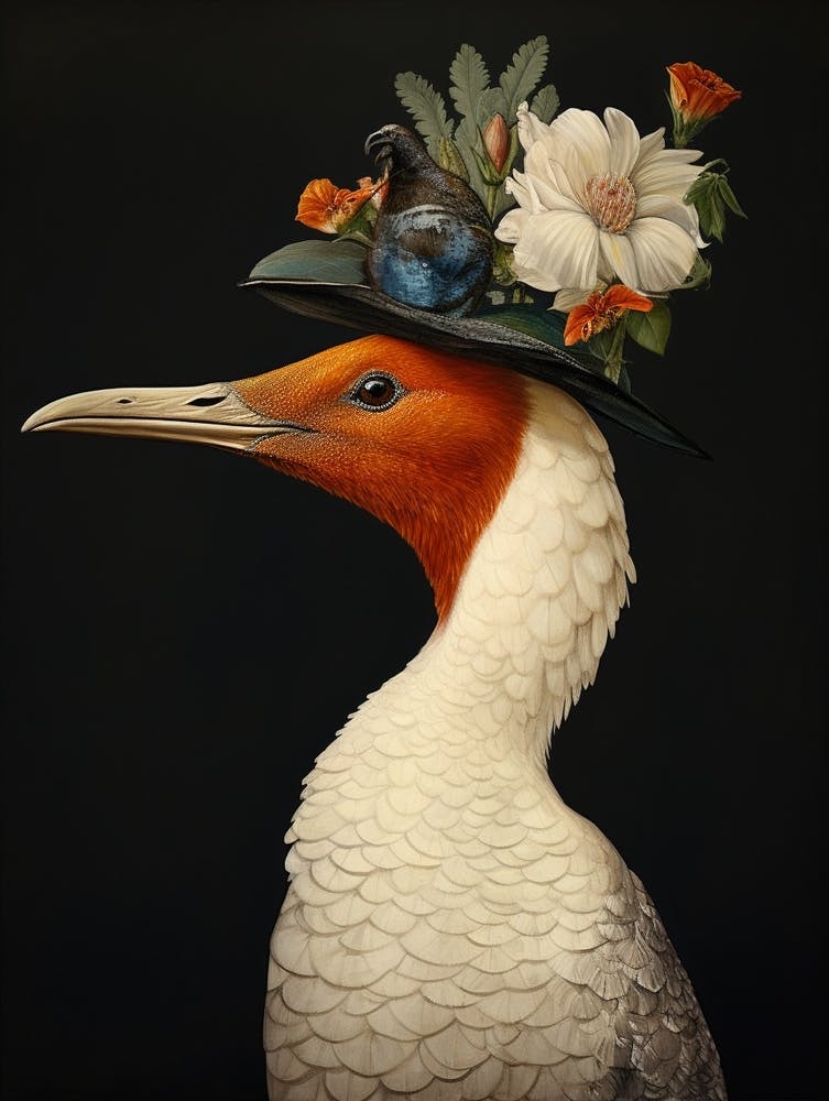 Bird With A Flower Crown Canvasback 1