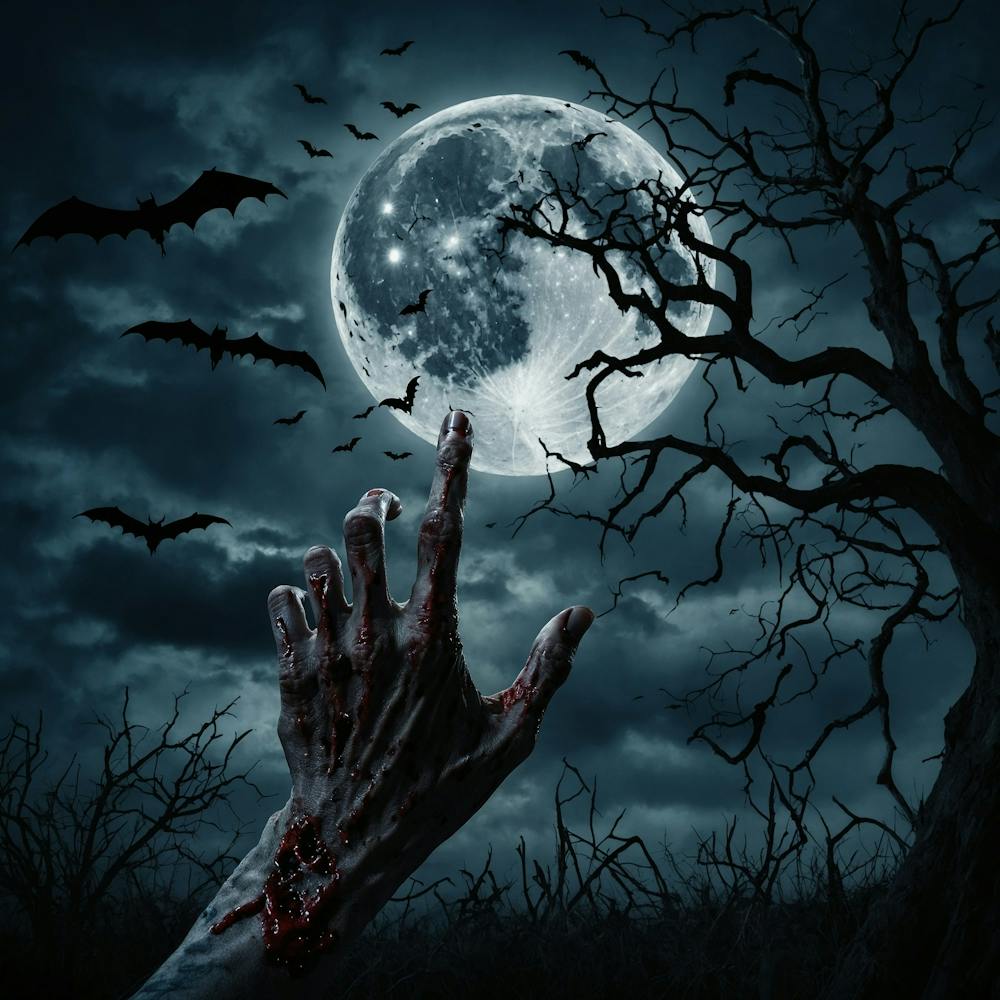 Halloween Wallpaper With Zombie Hand