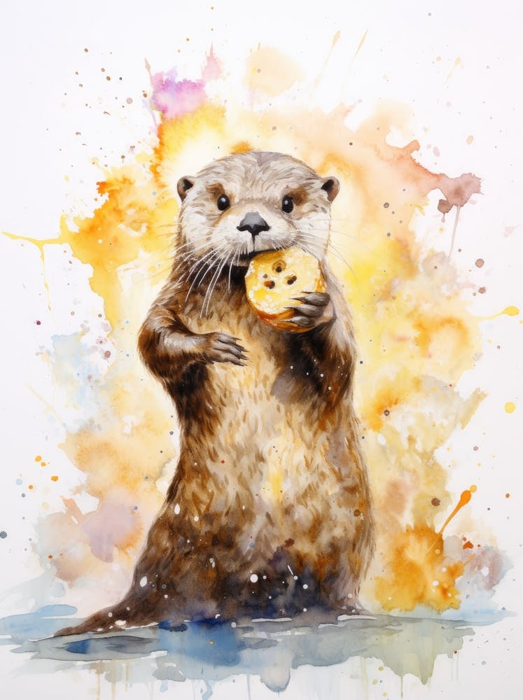 Otter Eating Cookie