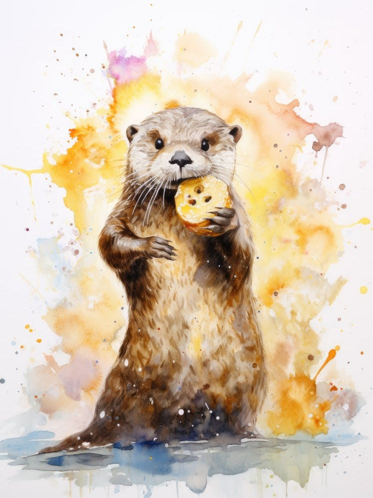 Otter Eating Cookie