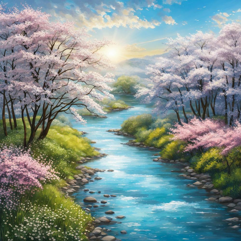 Cherry Blossoms River