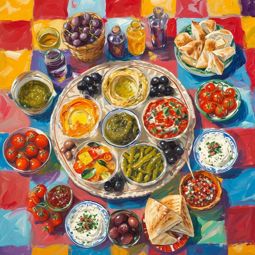 Mediterranean Mezze Platter Checkerboard 1