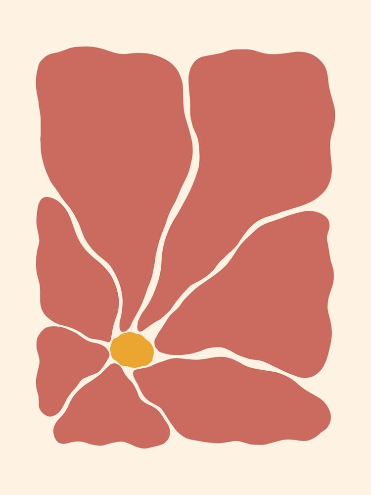 Abstract Flower 03 - Maroon