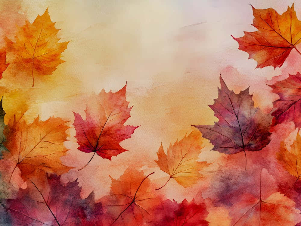 Autumn's Embrace - #AutumnLeaves #WatercolorArt #FallVibes #CozyDecor #SeasonalArt #WallArt #NatureInspired #ColorfulLeaves #WarmTones #FyArt