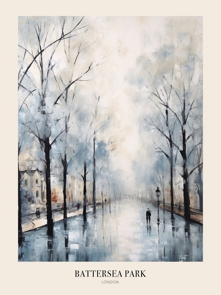 Winter City Park Poster Battersea Park London 3