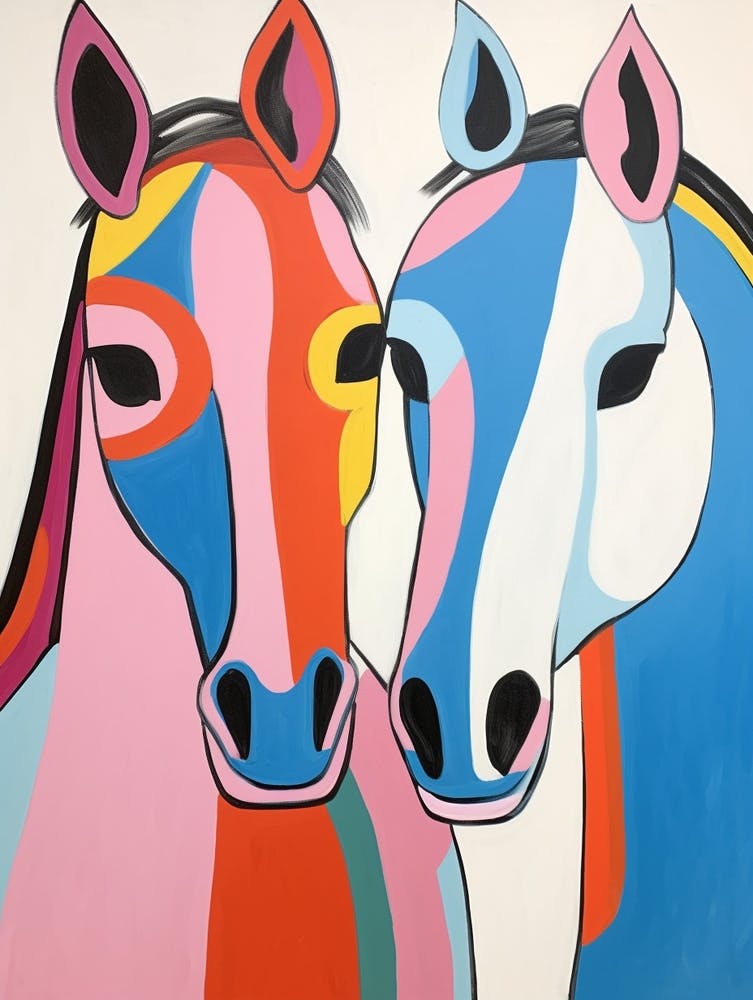 Colourful Kids Animal Art Horse 1