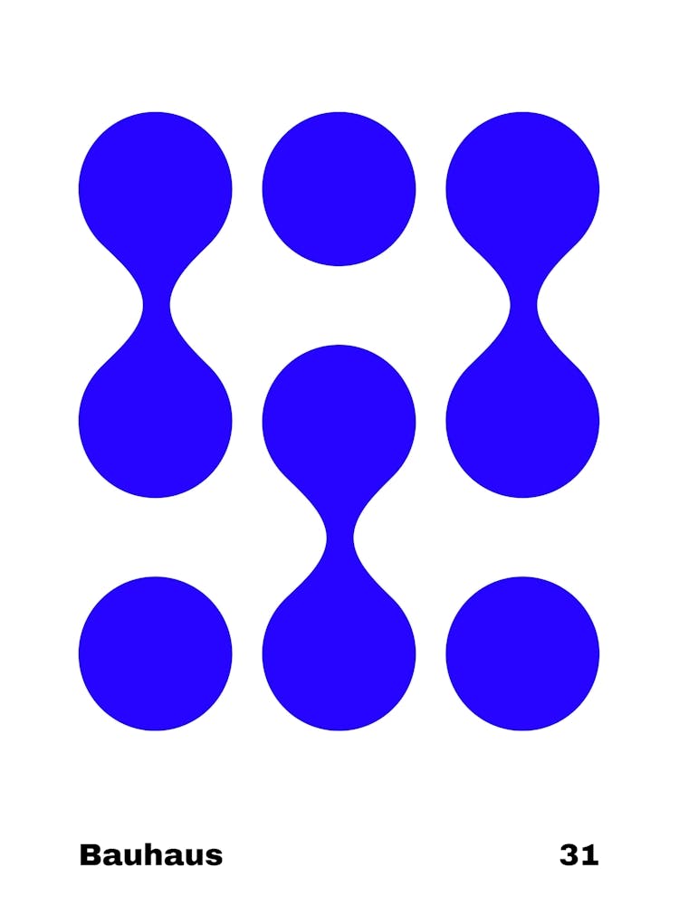 Geometric Bauhaus Poster Blue 31