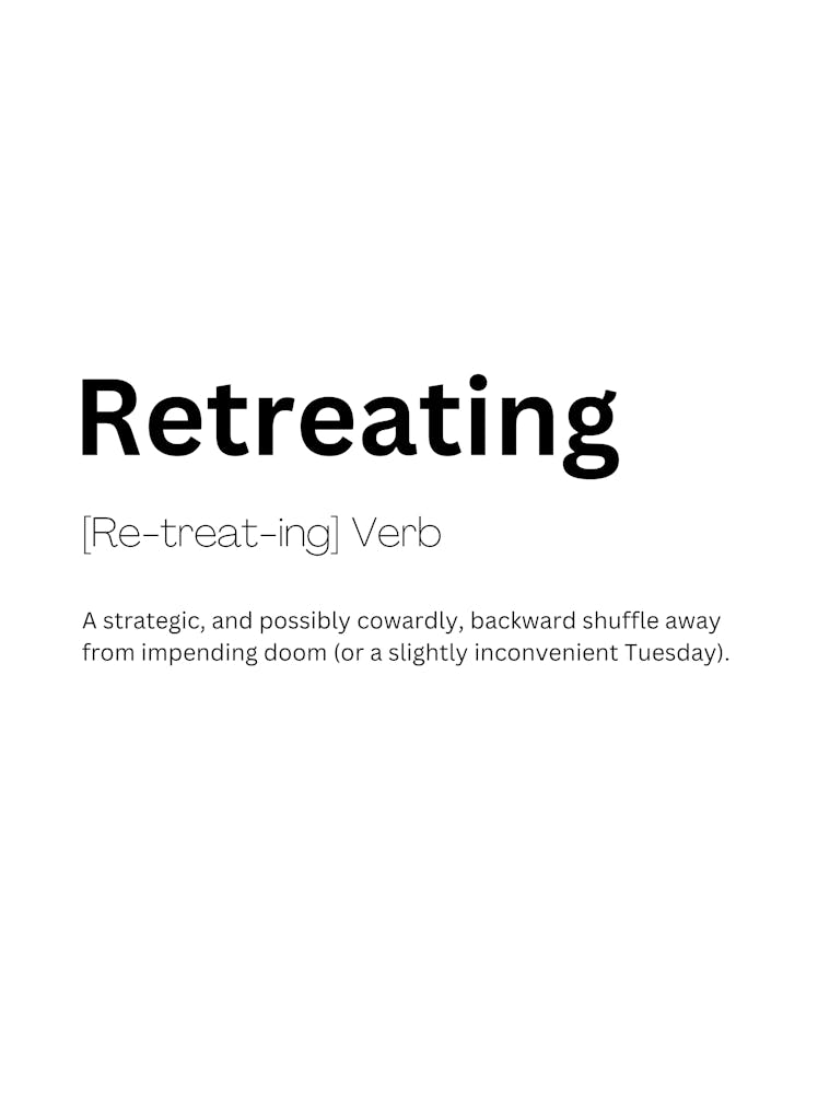 Retreating Definition Meaning 1