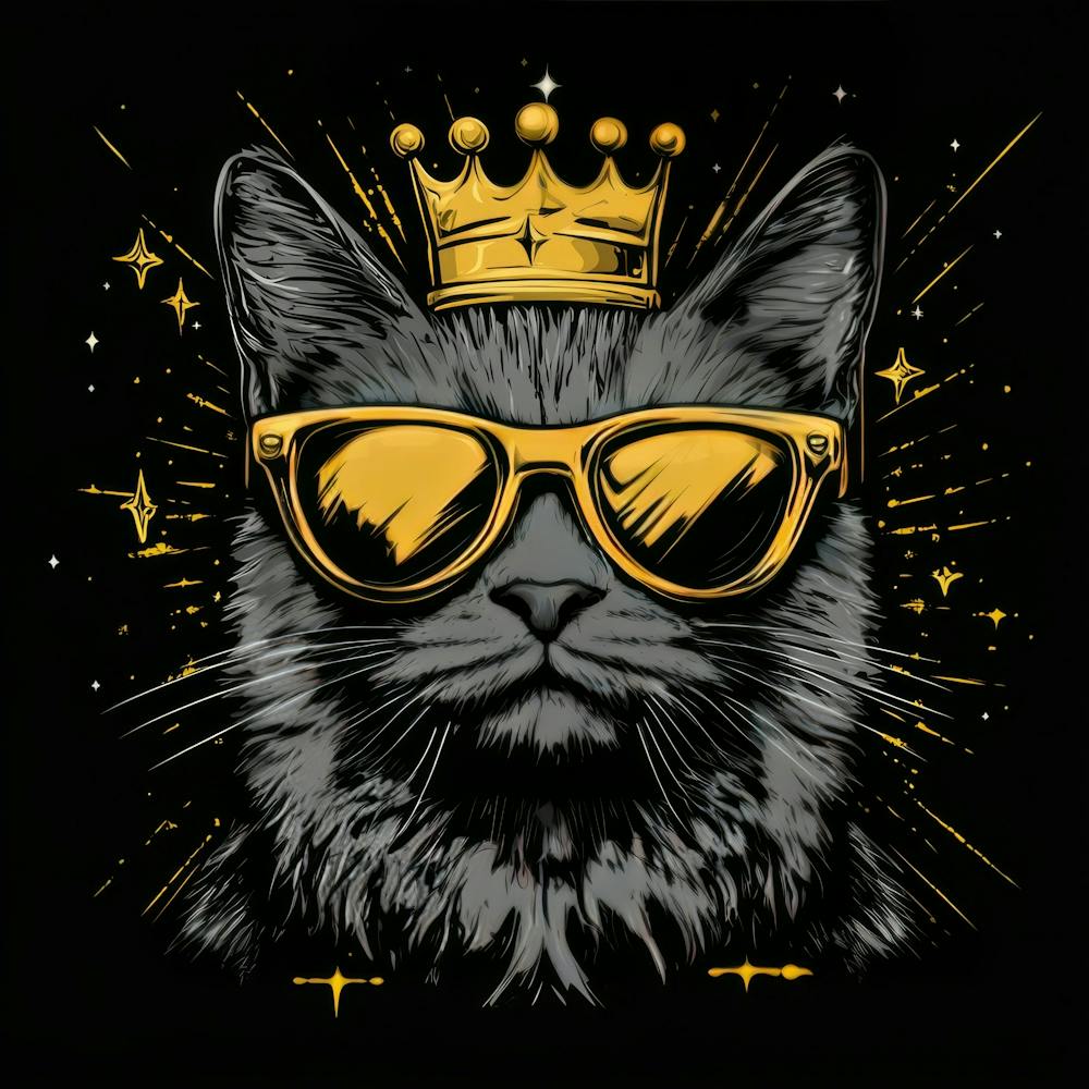Katze mit Golden.Generiert KI. Wandbild