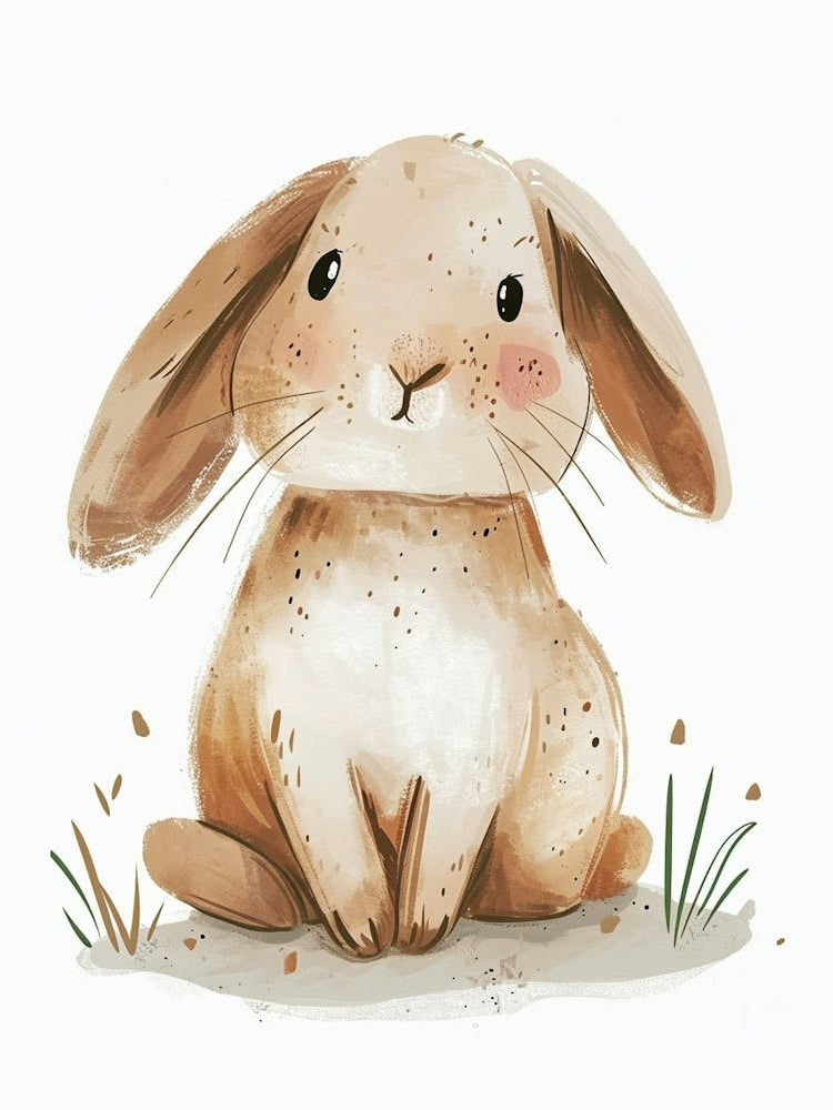Mini Lop Rabbit Kids Illustration 3