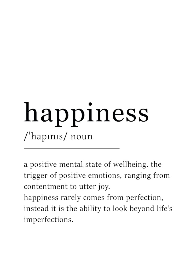 Happiness Definition Poster - Dictionary