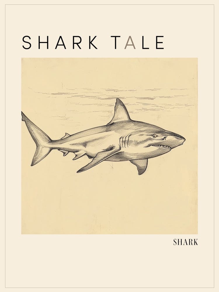 Vintage Shark Illustration 2 Poster