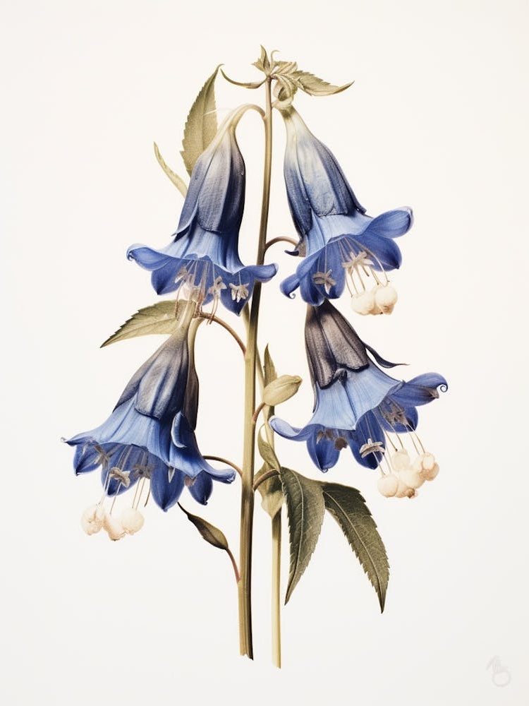 Pressed Flower Botanical Art Bluebell