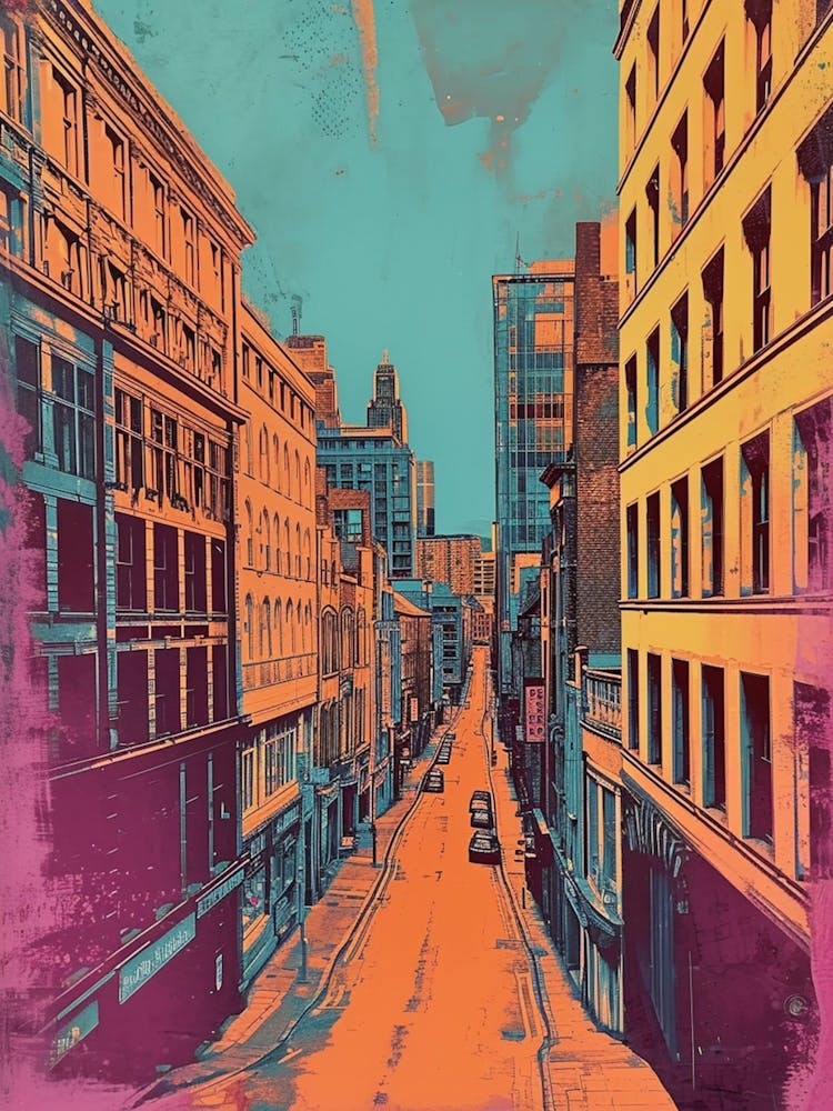 Manchester Retro Cityscape Inspired