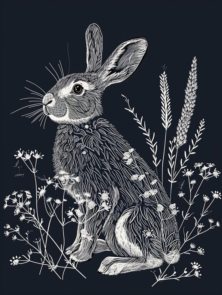 Dutch Rabbit Minimalist Illustration 3