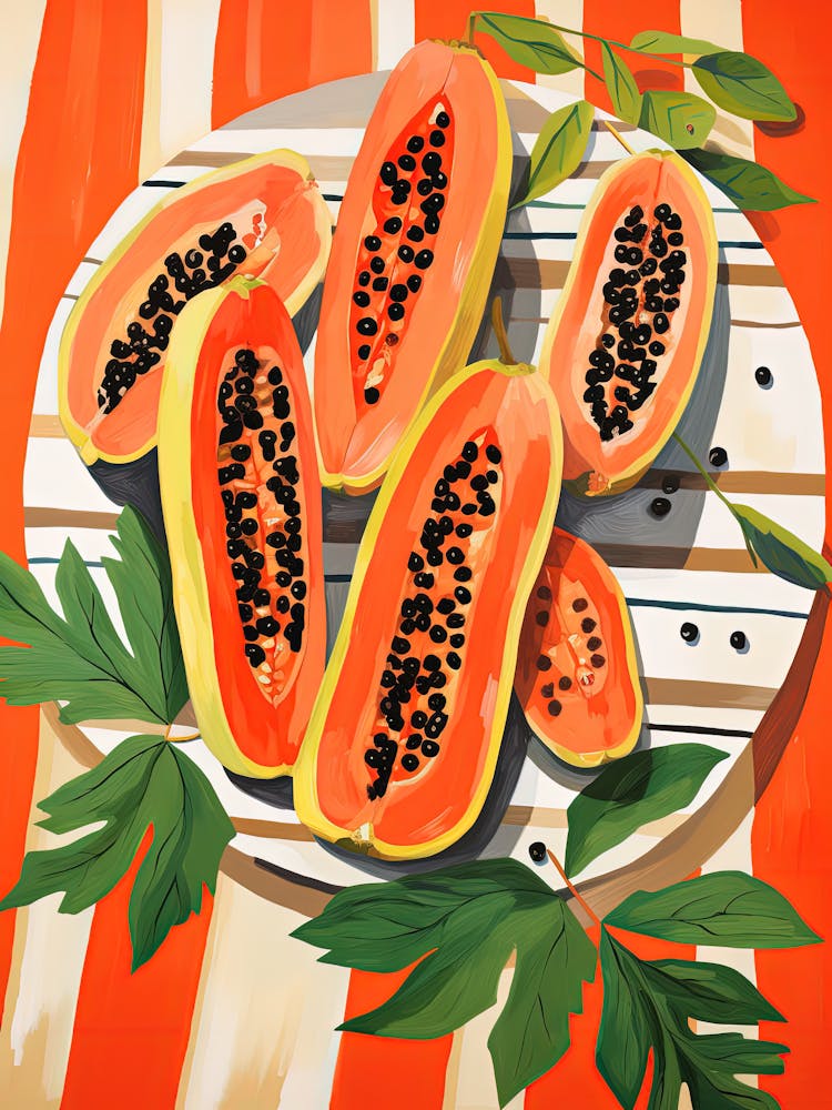Papaya Fruit Summer Illustration 6