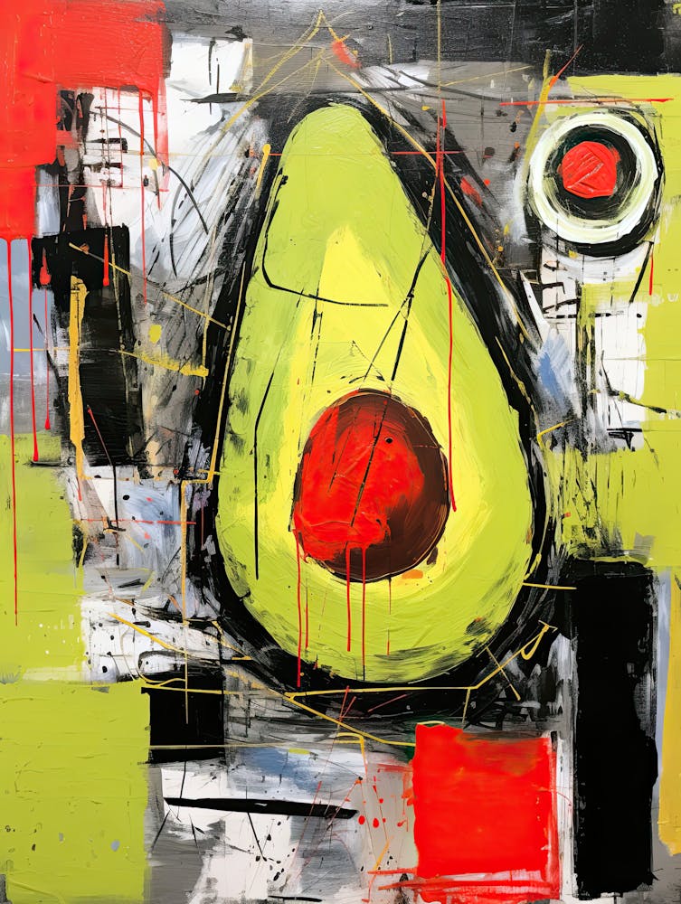 Avocado 2 in Basquiat style