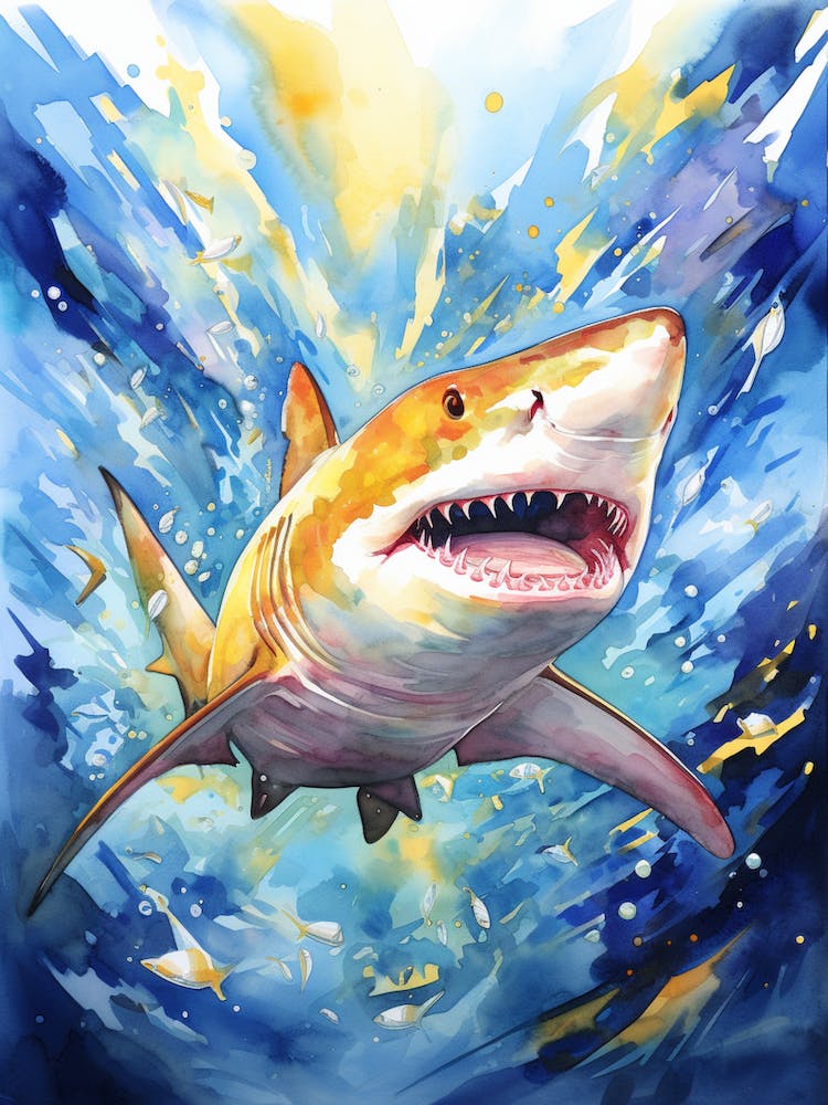 Un Requin Citron Éclaboussure de Peinture Vibrante 4
