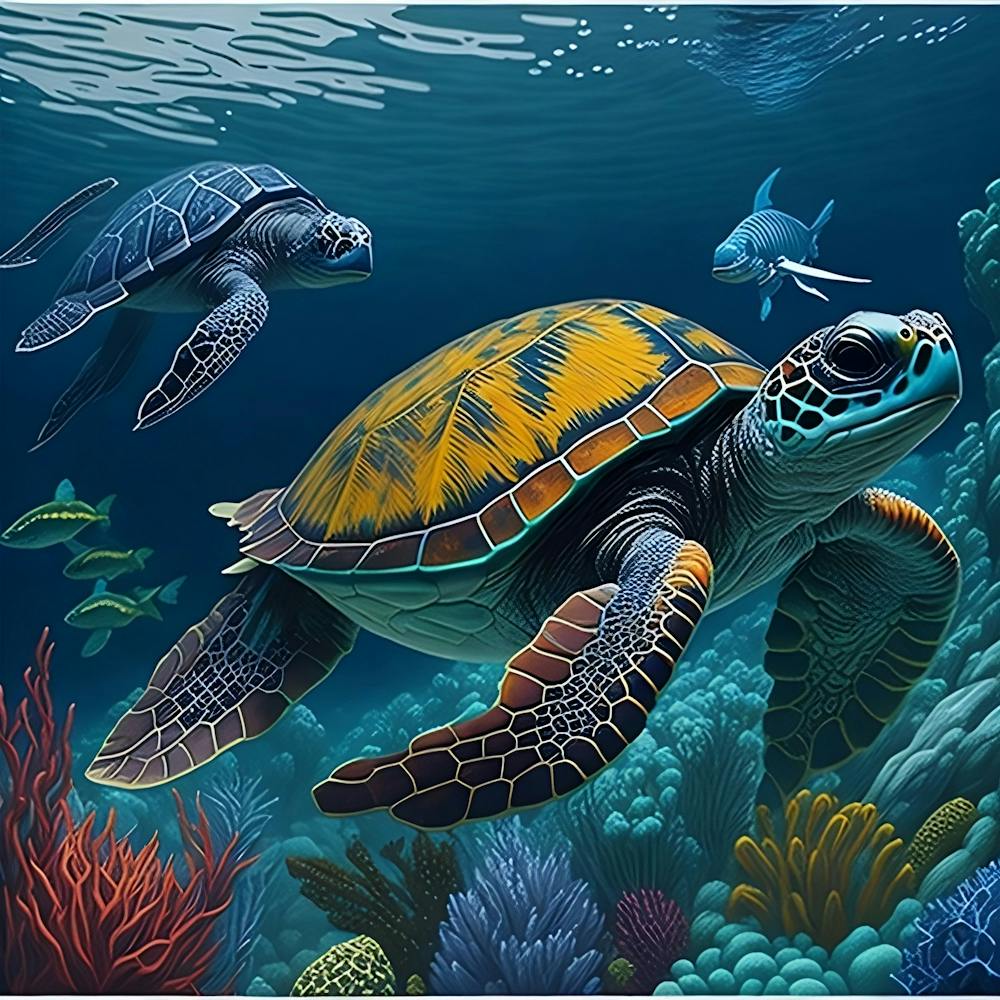 IJBNHD Adults' Sea Turtle Diamond Painting Kits-5D Adults' Sea Turtle Diamond Art Kits,DIY Adult Sea Turtle Gem Art Kits for Presents and Wall Décor in Homes