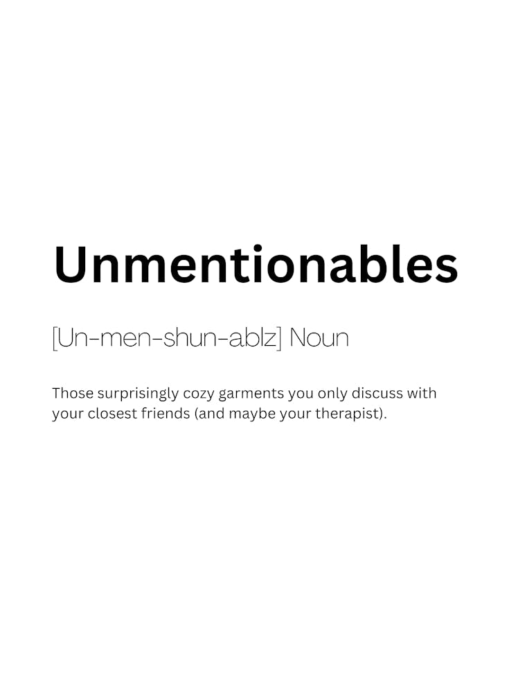 Unmentionables Definition Meaning