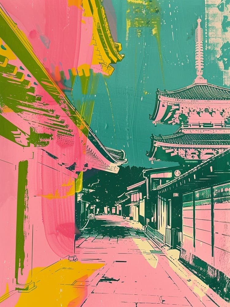 Gion District Duotone Silkscreen 1