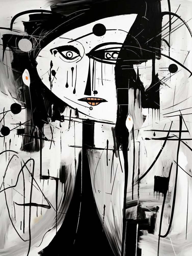 Emotions Abstract Black And White 5