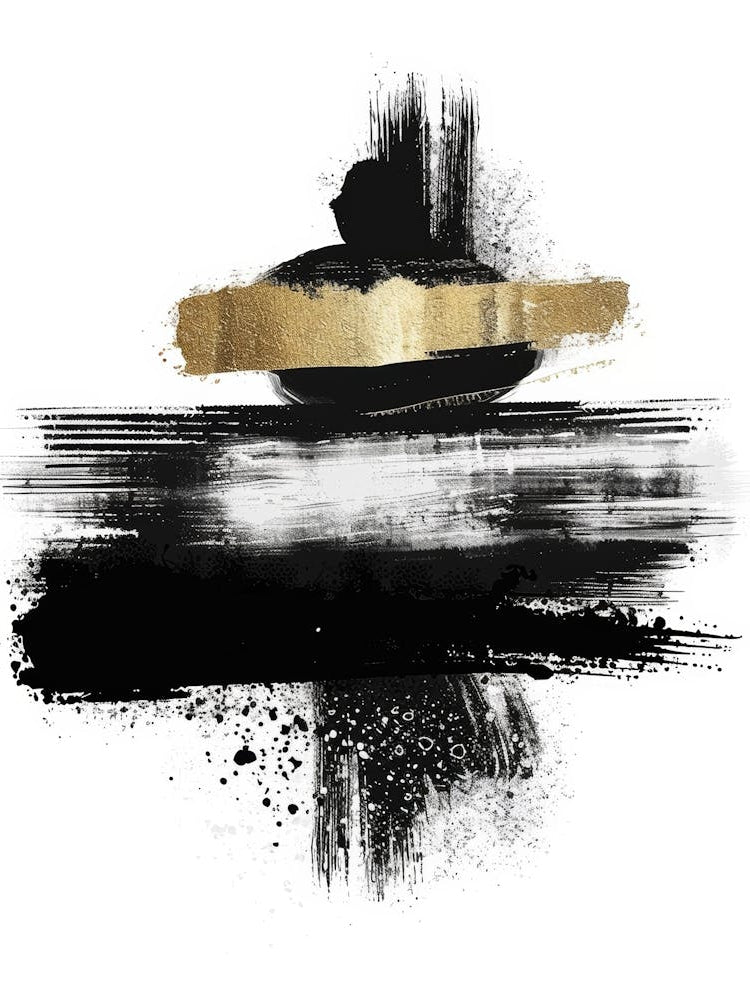 Abstract Black And Gold Painting 21