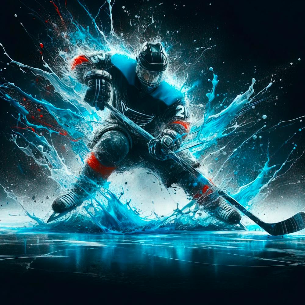 Hockey Player In Water