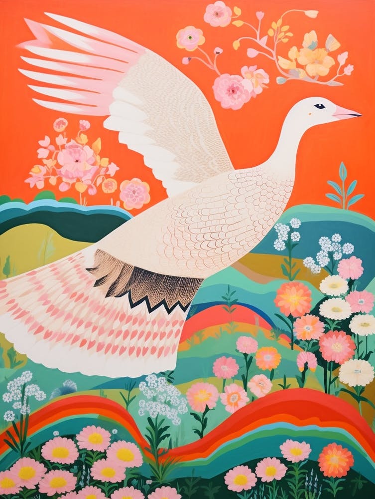 Maximalist Bird Painting Goose 2