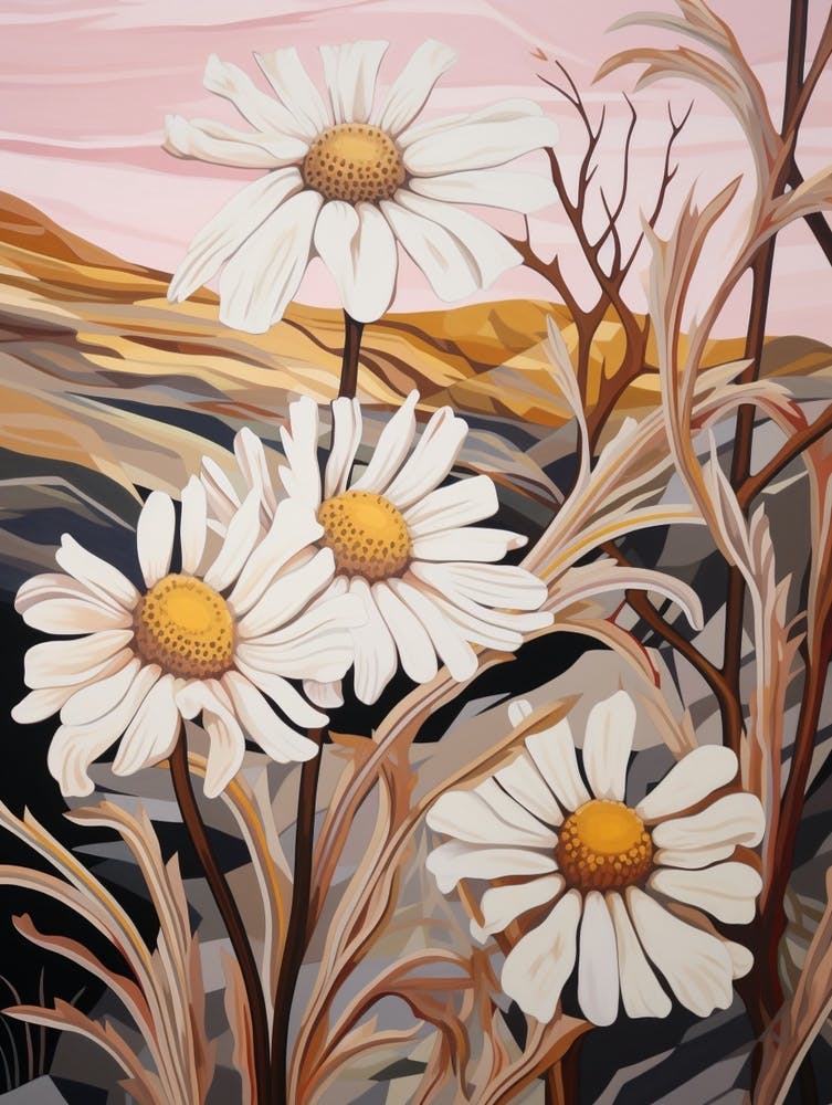 Oxeye Daisy 4 Flower Painting