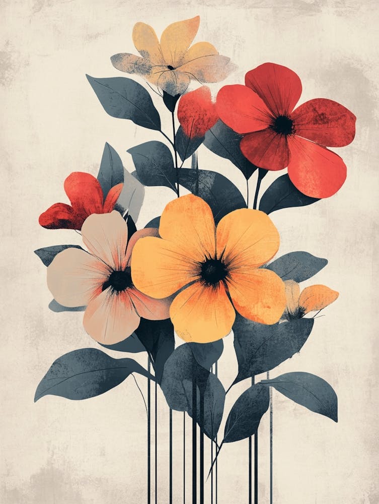 Flowers In A Vase Canvas Print 1