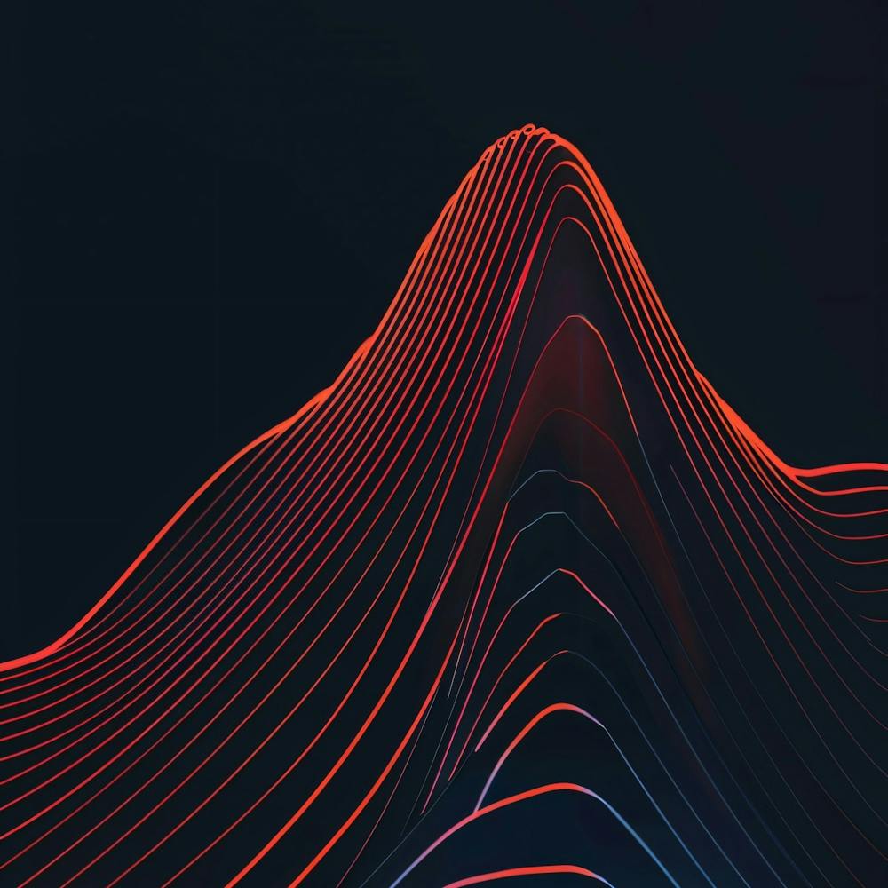 Red Abstract Wave Pattern