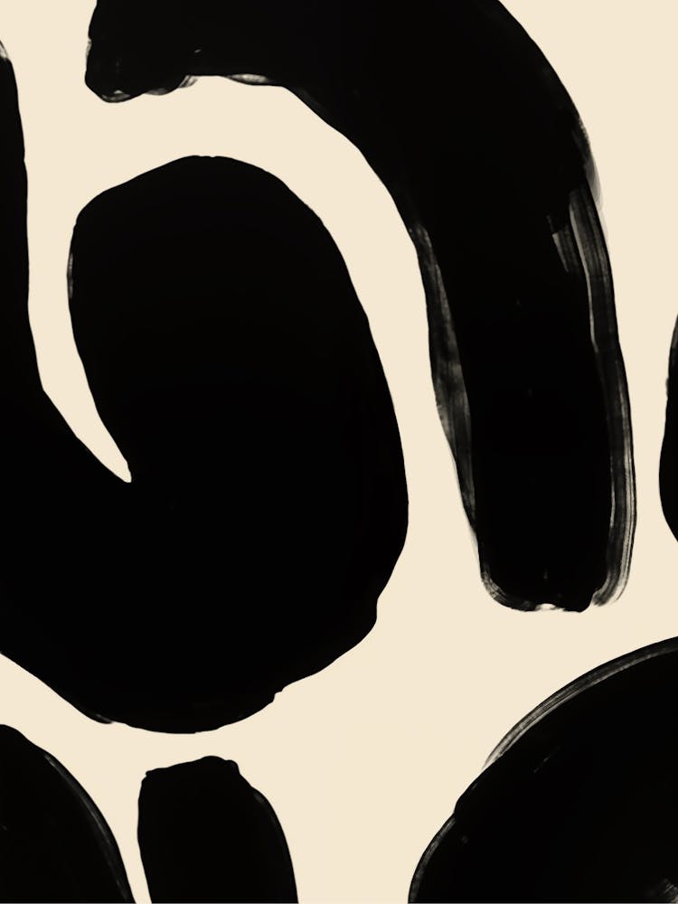 Black And Beige Abstract Painting 4