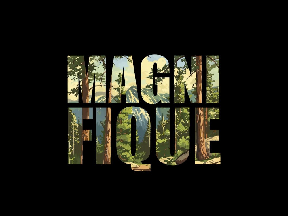 Magnifique Poster Retro Wooded Pines 2