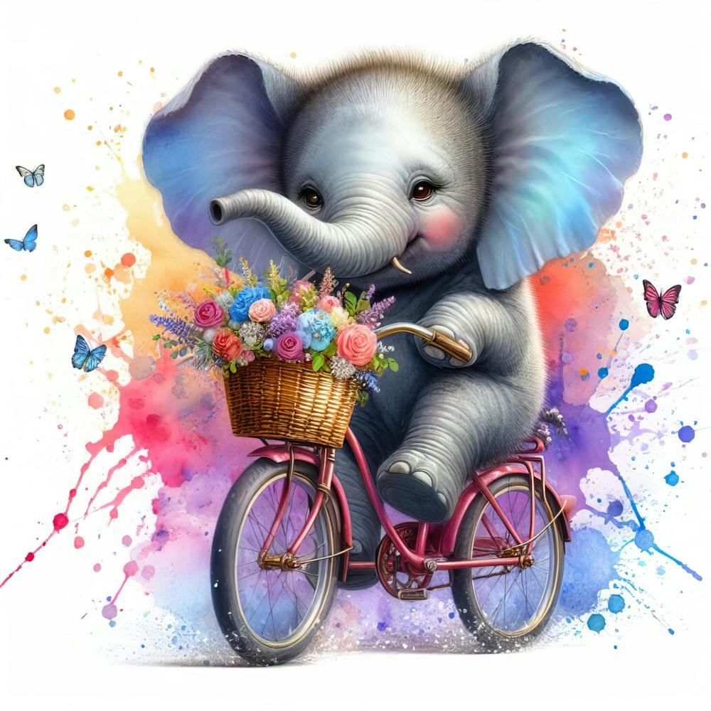 Elephant On A Bike