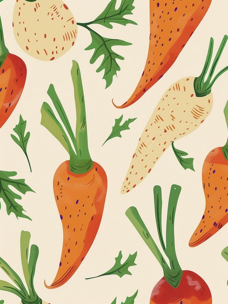 Root Vegetables Pattern Illustration 3
