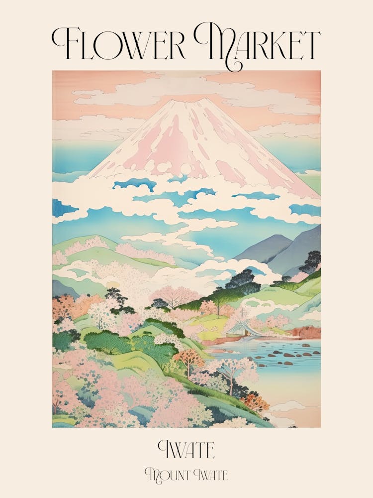Flower Market Mount Iwate In Iwate, Japanese Landscape 1 Poster