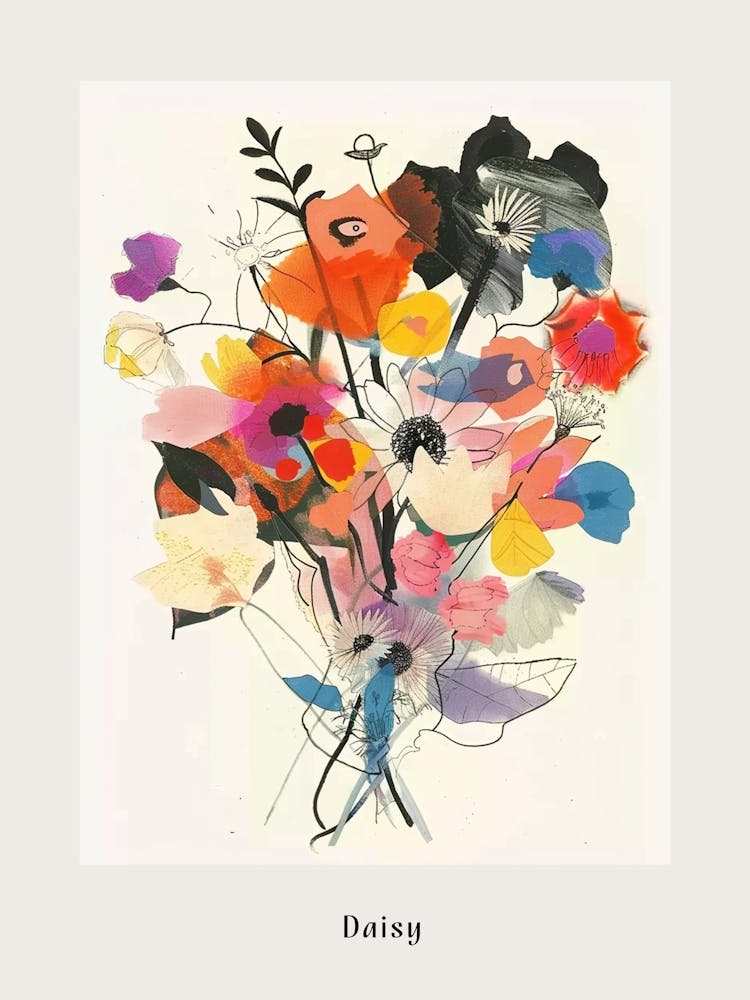 Gänseblümchen 1 Collage Blumenstrauß Poster