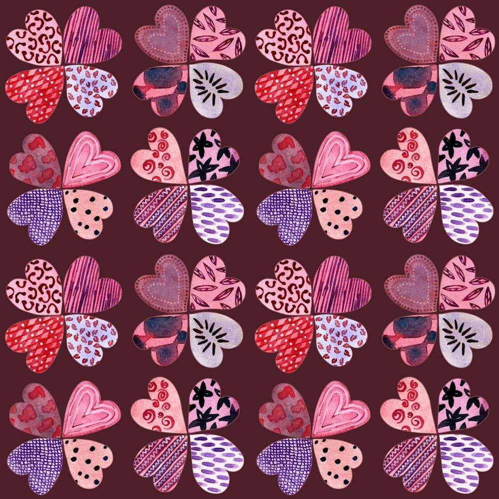 Hearts Flowers Pattern