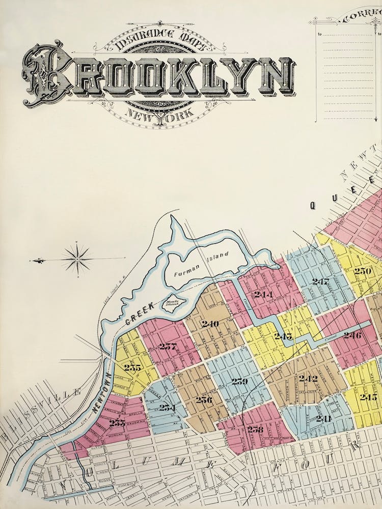 Sanborn Feuerversicherungsplan von Brooklyn, Kings County, New York (1888)