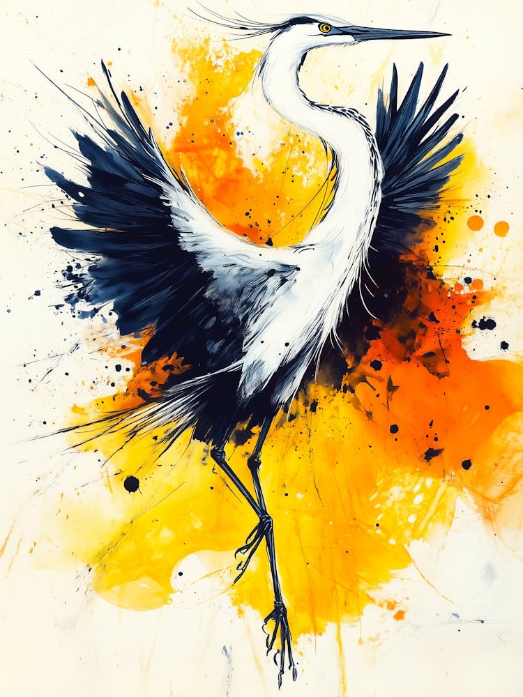 Heron bird art